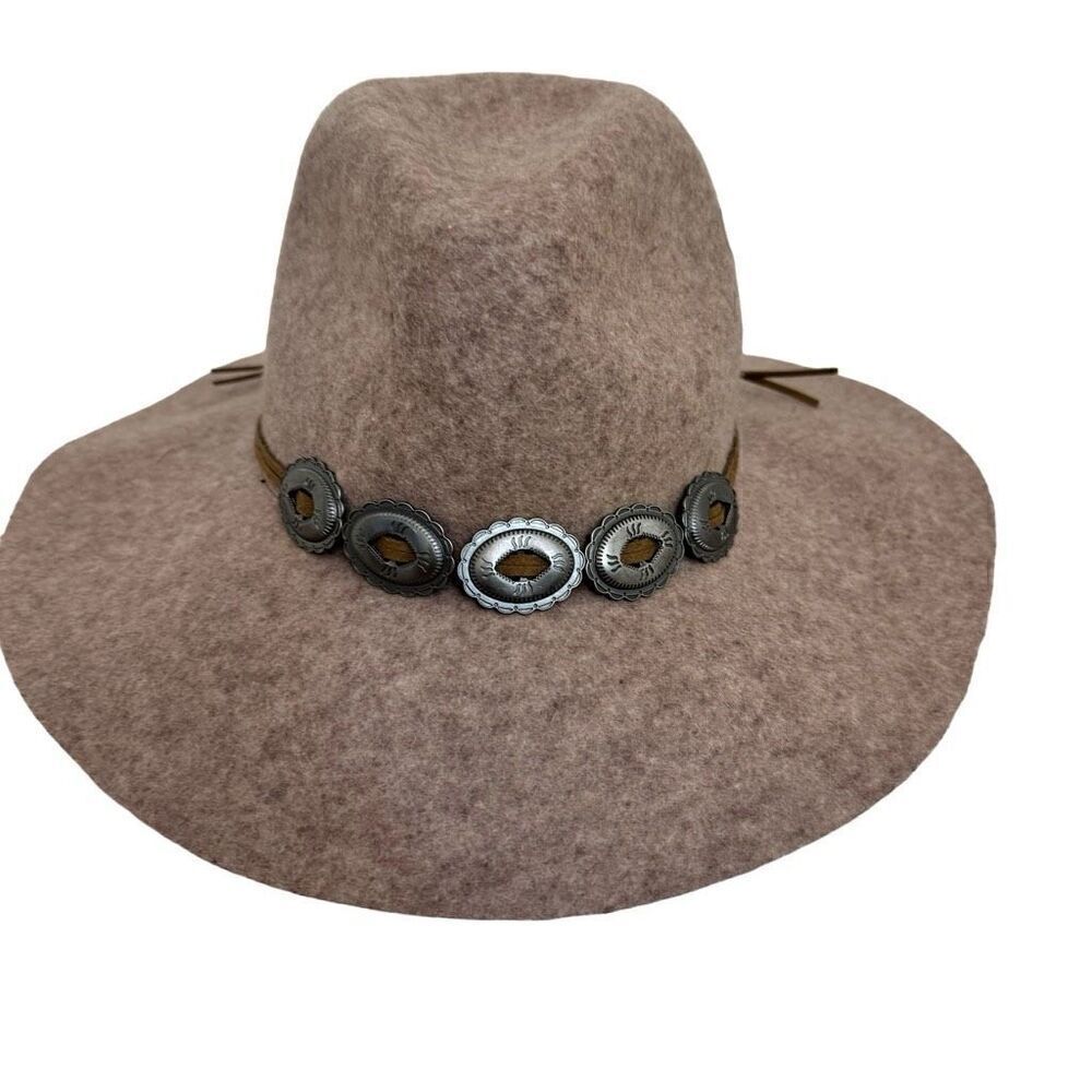 American Eagle Wool Concho Floppy Boho Hat Western One Size